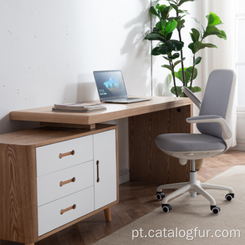 Mesa de madeira para computador com sala de estudos moderna